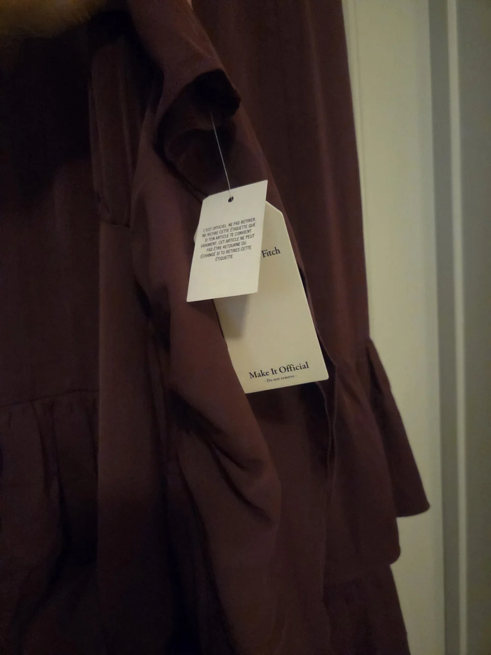 Abercrombie & Fitch XS T Women’s Sleeveless Tiered Ruffle Dress in Deep Burgundy